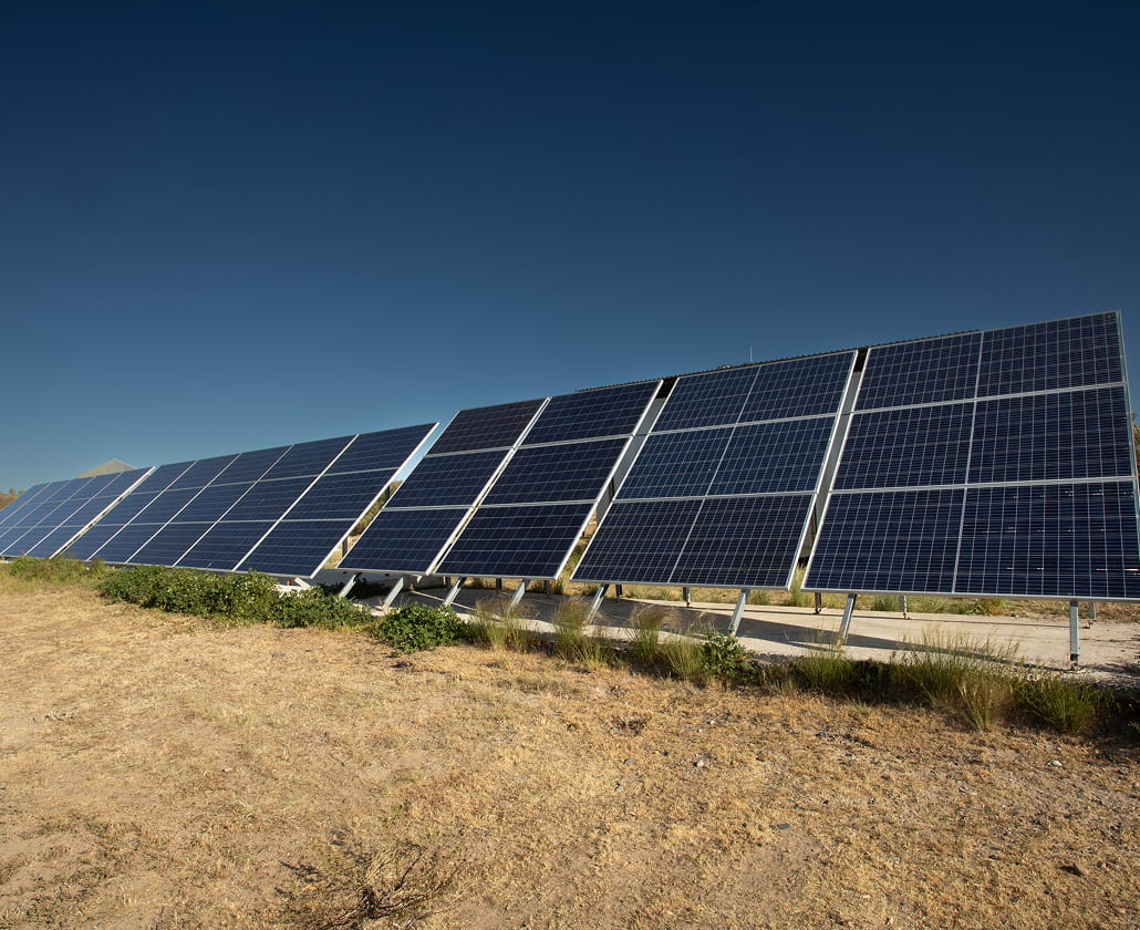 Paneles solares instalados en La Providencia Patagonia